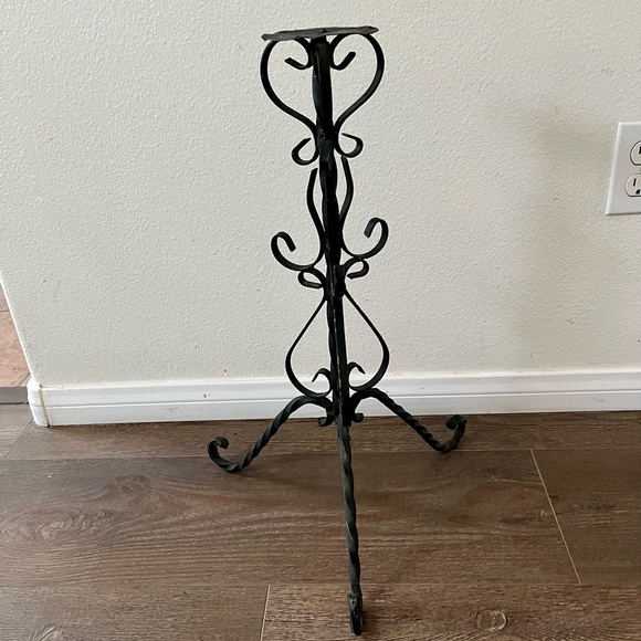 Antique Iron Candle Holder 22 Inches High - Picture 11 of 11